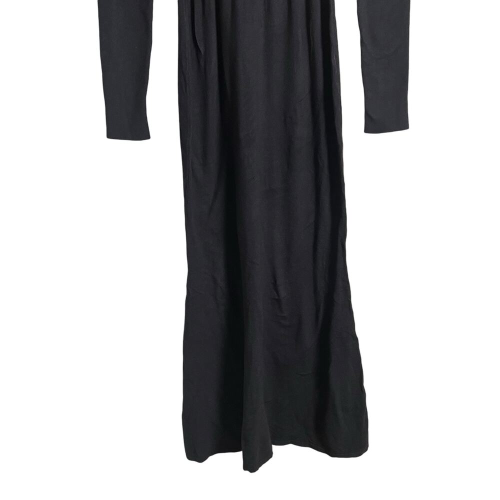 Toccin Black Ribbed Turtleneck Long Sleeve Midi Sweater Dress Size Medium - Picture 9 of 13